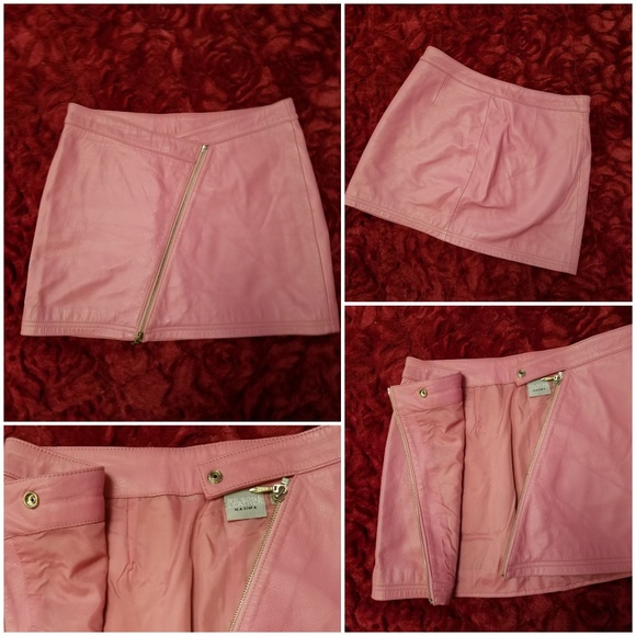 WILSON'S LEATHER MAXIMA PINK LEATHER MINISKIRT! - Picture 7 of 8